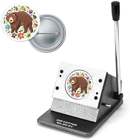 QWORK 2.28" 58mm Button Paper Cutter, Graphic Punch Die Cutter, Heavy-Duty Metal Badge Cutting Machine Stamp Card Button Maker - Precision Steel Cutter for ≥1 Million Cuts