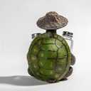 Decorative Turtle Salt & Pepper Shakers Set with Glass Jars