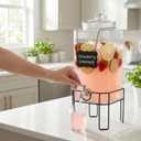 1.5 Gallon Glass Drink Dispenser, Drink Dispensers for Parties, Beverage Dispenser with Stand and Glass Lid, 100% Leakproof Spigot, Ideal for Lemonade, Juice, Iced Tea, Laundry Detergent (EXP 02/05/26)