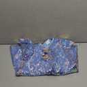 Girls Sequin Dress Shiny Short Flutter Sleeve Midi Sparkly Party Dress with Hairbow (Small, Blue)