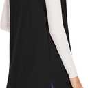 Women's Long Knit Cardigans Ribbed Sleeveless Sweater Casual Outwear Open Front Draped Duster Vest (Black, M)