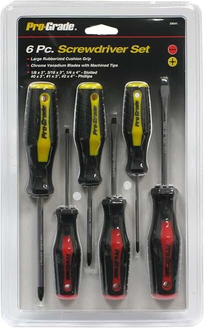 Pro-Grade 55041 Screwdriver Set, 6-Piece