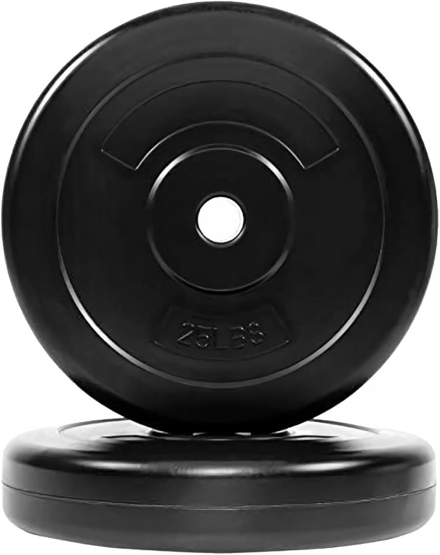 Vinyl Standard 1-Inch Plate Weight Plate for Strength Training and Weightlifting, Pairs or Sets