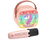 Unicorn Mini Karaoke Machine Toys: Kids Toys Girls Xmas Birthday Gifts Age 3-12+ Stocking Fillers LED Portable Bluetooth Speaker with Wireless Microphone Gift Toy for 4 5 6 7 8 9 Years Old Girl Kid (Pink)