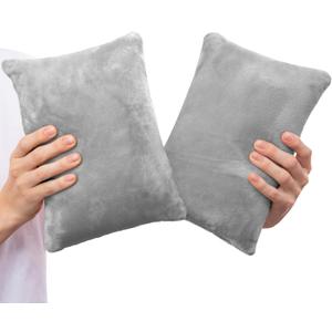 2 Pack Small Pillow, Memory Foam Mini Pillow 11 X 7 Inches for Travel, Sleeping, Nap and Neck, Knee, Lumbar Support, Tiny Cushion for Pet, Dogs (Grey)