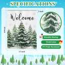 2 Pcs Winter Garden Flags for Outside, 12x18 Inch Double Sided Winter Yard Flags, Let It Snow Snowman and Welcome Christmas Tree Design, Small Holiday Garden Flag for Rustic Outdoor Decor