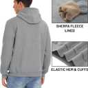 TACVASEN Men's Pullover Hoodie Thick Sherpa Lined Kangaroo Pocket Winter Windproof Warm Fleece Hoodie Athletic Sweatshirts (Gray)