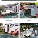 COCOER Floral Outdoor Rug 8x10 Reversible Waterproof Patio Rug - Quick Dry - Comfortable & Soft - Suitable for All Weather - Easy Clean (Tealwhite)