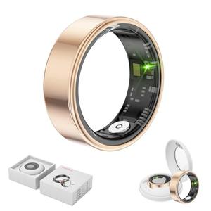 Jojovenusmall Smart Ring Health Tracker,Anillo Inteligente para Hombre,Health Rings for Women & Men,Long Lasting Batteries Sleep Ring (Gold, 9#)