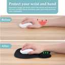 EooCoo Ergonomic Mouse Pad with Wrist Support, Mousepad with Memory Foam Wrist Rest and Non-Slip Base for Computer, Cafe, Home & Office, 9.64 x 8.26 in Office Desk Accessories (Black)