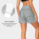 Yonique Womens Swim Shorts Bathing Suits Bottoms Swimsuit Bottoms(Available in Plus) with Pockets Light Gray M (M)