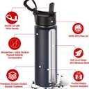 Volhoply 24 Ounce Insulated Water Bottle with Straw Lid,Stainless Steel Wide Mouth Sport Bottles with Handle,Double Wall Vacuum Cups Keep Cold,Reusable Travel Thermal Cups For Holder,Gym (Navy,1)