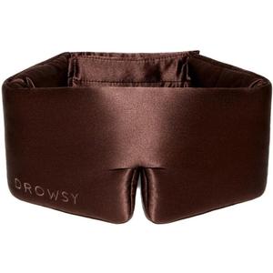 DROWSY Silk Sleep Mask - Face-Hugging, Padded Cocoon for Luxury Sleep in Total Darkness - 100% Pure Mulberry Silk (Cocoa Glow)