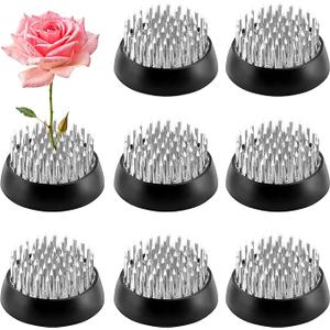 8Pcs 1.34 Inch Flower Frogs for Arrangements Vase Ikebana Kenzan Round Brass Floral Pin Frogs Stem Holder Flower Arranger Pin Fixed Tools for Home Decoration Craft (Silver)