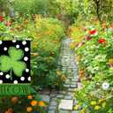 4 x St Patrick's Day Garden Flag,Shamrock St Patricks Flag 12.5 x 18 Inch Clover for Garden and Home Decorations