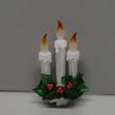 Three Dipped Candles With Holly 7.75 Inch Acrylic Decorative Swivel Plug Flickering Night Light