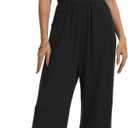 STOLKISS Jumpsuit for Women Summer Casual Sleeveless Spaghetti Straps Jumpsuits Backless High Waist Wide Leg One Piece Romper, Black, XL