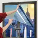 One-Way Window Privacy Film with Tools,Blue-Silver 35.43"x78.7"