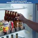 Drink Organizer for Mini Fridge (Fits Depth 12.2"), 12oz 16oz 20oz Soda Can Dispenser, Width Adjustable Automatic Pusher Glide, 12.2" D 4ROW Holds 16 Cans, White