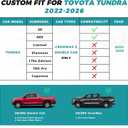 for Toyota Tundra Seat Covers 2022 2023 2024 2025 2026 Custom Fit Full Set, Waterproof & Durable Leather Seat Covers for Car - Black/Red (for SR/SR5 Only, NO Rear Armrests)