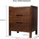 Nightstand, Solid Wood Small End Table w/3 Drawers, Modern Bedside Tables, Mid Century Night Stand, Bed Side Table, 15.75" W x 13.78" D x 21.65" H (Walnut)