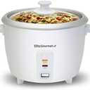 Elite Gourmet ERC-003 Electric Rice Cooker with Automatic Keep Warm Makes Soups, Stews, Grains, Hot Cereals, White, 6 Cups Cooked (3 Cups Uncooked)