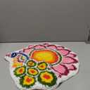 Drydiet 20 Inch Diwali Rangoli Mat Decorations Indian Diwali Door Mat for Home Peacock and Petals Decoration Non Slip Washable Rug for Indian Traditional Pooja New Year Entrance Gift