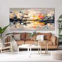 Abstract Wall Art Decor Large Wall Art for Living Room Abstract Canvas Art Wall Decor Modern Colorful Wall Art Prints Canvas Wall Art Pictures Artwork for Walls Bedroom Office Decor 24" X 48"