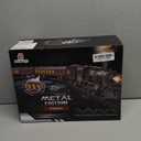 Electric Train Sets for Kids Metal Alloy Christmas Train Toys Steam Locomotive, Glowing Passenger Carriages, Luxury Tracks, Light & Sounds Rechargeable Birthday Gifts for Boys Girls Red Green