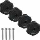 4 Pack RV Window and Vent Knob Fits RV/Camper/Trailer Windows,Camper Window Crank Handle Knobs Part,Plastic Replacement Knob with Screws-2-1/4 Inch Diameter Plastic