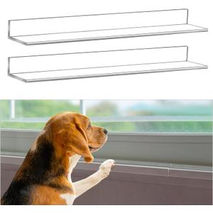 Wenqik 2 Pcs 14.75 x 2.5 Inches Clear Window Sill Protector from Dog Cat Scratching Strong Transparent Protection Against Dog Claw Chewing Slobbering Window Sill Cover