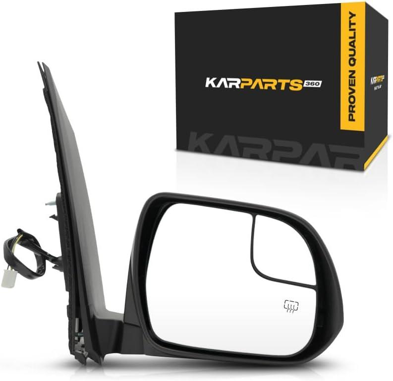 For Toyota Sienna 2015-2020 Door Mirror Passenger Side | Power | Heated | Manual Folding | w/Blind Spot Glass | Paintable | Replacement For 8791008150 | TO1321339
