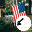 Metal Flag Pole Bracket, No Drill Flag Pole Mount Adjustable Heavy Duty Flag Pole Holder for Square & Round Railing Wall Balcony Fence Porch (Black)
