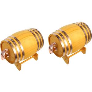 Garneck 2sets Wine Barrel Table Beer Barrel for Home Bar Liquor Dispenser Vintage Decor