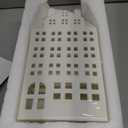 DN DECONATION Light Up Christmas Decor Village Sets, White Ceramic House with Lights, Modern Christmas Town Building Decorations, Winter Porcelain Village Xmas Decor for Tabletop Centerpiece Inside (set of 1)