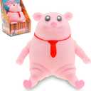 Novelty Cute Squishy Toy Pink Pig Gifts for Kids Adults, Decompress and Stress Stretch Animal Anxiety Relief Autism Disorders, Funny Pig Man Sensory Stress Toy for Girl Boy