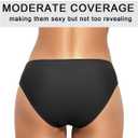 Tempt Me Women Bikini Bottom Full Coverage Bathing Suit Bottoms Swimsuit Bottom (Black, S)