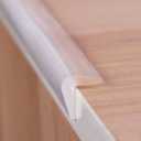 Edge Protector 100% Silicone, Baby Proofing Corners Clear Guards, Pre-Tape Adhesive Soft for Kids Safety, Child Table Cabinets Furniture Bumper (2/5x2/5 in (Thin Width), 12 FT)