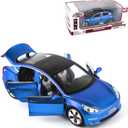 Diecast Toy Car Model 3 Car Model,Zinc Alloy Simulation Casting car Model Pull Back Vehicles,1:32 Scale Mini Vehicles Toys with Lights and Music for Toddlers Kids Children Birthday Gift (Blue)