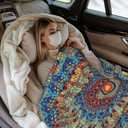 Mandala Blanket Gifts, Soft Flannel Throw Blanket for Couch, Bed, Travel, Living Room & Home Decor, Cozy Lightweight Warm Fluffy Fuzzy Blankets for Adults Kids Girls Boys(60x50 Inch, Mandala)