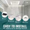 Bathroom Exhaust Fan Cover with Spring,10INCH Grille Bathroom Fan Cover Replacements, White ABS Plastic Cover Square Ceiling or Wall-Mount Exhaust Fan,Air Diffuser