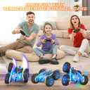 Terucle Remote Control Car, Rc Cars Stunt Toys New Upgraded Strip Lights and Headlights Toys Double-Sided 360 Rotating 4WD Drift Truck for Boys Girls Birthday Gift (Blue)