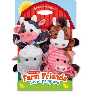 Melissa & Doug Farm Friends Hand Puppets (Set of 8) - Cow, Horse, Sheep, and Pig -  Elephant, Giraffe, Tiger, and Monkey