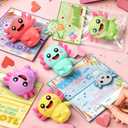 Jumlys Valentines Day Cards for Kids School, 24 Packs Axolotl Squeeze Toys, Valentine Day Party Favors for Boys Girls, Ideal Exchange Cards for Classroom