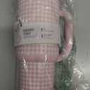 Ello Oasis 40 oz Tumbler with Handle & Retracting Straw | Reusable Insulated Stainless Steel Cup 100% Leakproof, Gifts for Teens Women Men | Keeps cold for 24 Hours, Cup Holder Friendly, Pink Gingham