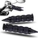 DREAMIZER Universal Motorcycle Hand Grips with Black Non-Slip Rubber for Harley Honda Yamaha Suzuki Kawasaki (1" (25mm))