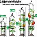 6FT Garden Obelisk Trellis for Climbing Plants,70Metal Plant Support Tower, Heavy Duty Thickened Tube,Rustproof Black Flower Stand for Vines, Roses, Outdoor & Indoor Use