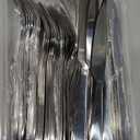 24 Pcs Stainless Steel Silverware Dinner Fork and Knife Set Flatware Forks Silver Tableware Cutlery Set Bulk for Kitchen Restaurant Home (8.1X 1 Inch, 8 X 0.8 Inch)