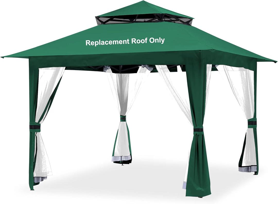 Forest Green Gazebo Cover Compatible with ABC, Master, B01N413ZYI,B0899HY4YW,B082H8N56R, B09JYL85ZX,B09J8MMG1G, B09J8MZCXD,B0899MN579, B07GBVJJCT, B0102CG464,B0899N3B4R Canopy Frame