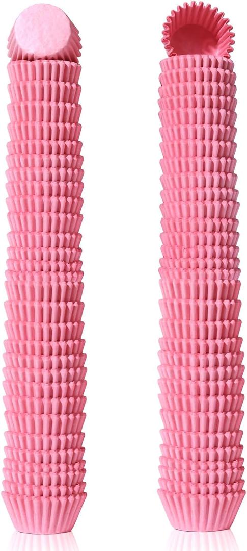 1000pcs Mini Cupcake Liners for Baking 1inch Muffin Liners Small Truffles Chocolate Cupcake Wrappers Small Candy Paper Cup Making Supplies for Wedding Birthday Holiday Party Baby Shower,Pink